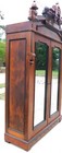 Victorian Walnut Mirrored Door Armoire Wardrobe Cabinet