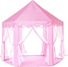 Princess Castle Girls Play Tent With Star Lights  Pink