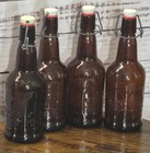 Vintage Grolsch Amber Brown Glass Beer Bottle  W  Swing-top Closure Lot Of 4 