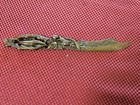 Vintage Brass copper  Heavy Metal Ornate Art  Floral Organic Letter Opener