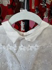 Vintage 1960s Toddler Flower Girl Dress Floral Lace White Puff Sleeves Wedding
