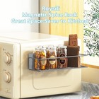 Magnetic Spice Rack For Refrigerator  Space Saving Magnetic Shelf 4 Pack Grey