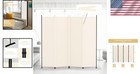 Elegant 4-panel Folding Privacy Screen Room Divider  6ft Beige  88  w X 71  h