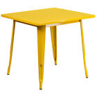 31 5   Industrial Yellow Metal Indoor-outdoor Restaurant Table Set W 4 Chairs 