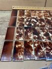 Lot Of Antique Encaustic Fireplace Tile Hearth Mantle Border Mottled Brown
