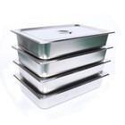4 Packs Commercial Pans Steam Table Pan With Lid Food Pan Hotel Stainless Steel