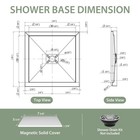 Shower Pan 36x36 Inch White Acrylic Center Drain Non Slip Shower Base Shower Pan