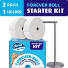 Charmin Ultra Soft Toilet Paper Forever Roll Starter Kit 1 Holder 2 Rolls 2-ply
