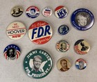 Lot Of Vintage Pin Back Buttons  Political  Disney  Advertising  Sports  