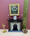 Dollhouse Miniature 1 12 Irish Celtic    tiled    Fireplace   Tool Set Art Candles