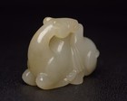 Asian White Hetian Jade Artisan Carved Auspicious Vivid Sleek Delicate Lovely