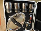 Vintage Travel Bar Portable Pub Set Complete W Key   Drink Guide