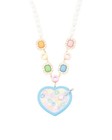 Betsey Johnson Heart Cereal Bowl Pendant Necklace   Mismatched Cereal Earrings