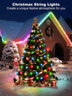 300 Led String Lights Outdoor  100ft Multicolor Christmas Lights For Outside Wit