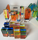 Vintage Lot Of 28 Charles Hollis Jones Chess Pieces Acrylic Lucite Mcm