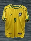 Ronaldo  9 Brazil 1998 Home Jersey Free International Shipping