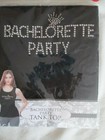 Bachelorette Party Tank Top Women s Black Rhinestone Ring Bling M 3 4-5 6 New