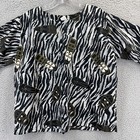 Rima Beachwear Short Set Adult One Size Fits All Mask Tiki Zebra Print
