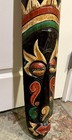 Vintage Indonesian Hand Painted   Carved Wooden Tribal Face Wall Mask 39    H