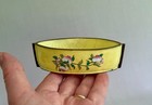 Antique Chinese Canton Enameled Bronze Oval Dish - Hand Painted Peaches