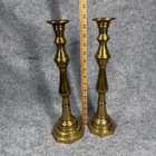 Vintage Tall Brass Candlesticks Pair 15  Taper Candle Holders Heavy Decor 5lbs
