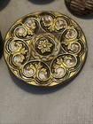 5 Vintage Antique Stamped Metal Painted Buttons C1915 Cut Steel Art Nouveau