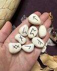 White Resin Elder Futhark Rune Set  Metaphysical  Divination  Witchcraft