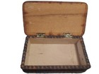 Antique Vintage Carved Wood Pyrography Burnt Wood Box Europe Czechoslovakia