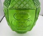 Vintage  Green Glass Hanging Swag Lamp W diffuser