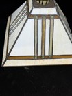Vintage Tiffany Style Mission Stained Slag Glass Lamp Shade Square Pyramid