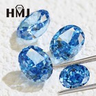 3x5 12x21mm Oval Crushed Ice Loose Cubic Zirconia Blue 5a Cz Stone For Jewelry