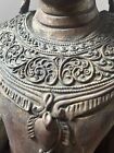 Very Old 3 Ft  Burmese Carved Wood Dipankara Buddha - Beautiful Details