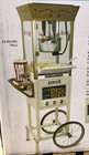 Nostalgia Professional 8oz Kettle Ivory Popcorn Cart With Candy Dispensers New