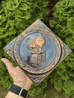 Vintage 1980 Moscow Olympics Misha Bear Samovar Copper Plaque Kiev Factory Label
