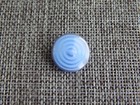 Antique Vtg Blue Glass Dug Button Design Under Glass  dig  aprx  11 16   132-c