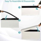 30 Ottoman Storage Bench Folding Footrest Stool Sponge Padded Seat W Lid White