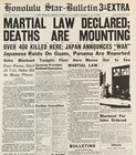 Honolulu Star Martial Law Declared Newspaper Front Page Headline 1941  17
