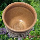 Vintage 1970s Handcrafted Mini Art Pottery Ceramic Tan Glaze Flower Pot 3-1 3 h