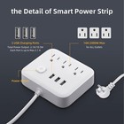 Power Strip Surge Protector - 3 Outlets   3 Usb Ports Us Plug For Home Office