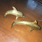 Brass Dolphin Figurine Pair Collectible