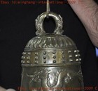13 2 ancient China Buddhism Temple Bronze Dragon Statue Bell Chung Chimes Clock