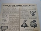 1941 De Laval Separator Co Advertising Poster  Good Cream Makes Good Butter
