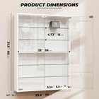 Wall Display Case With Led Lights Glass Doors Adjustable Shelves Motion Sensor