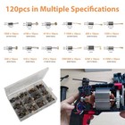 120pcs Electric Motor Carbon Brushes Set 12 Sizes Replacement Carbon Brushes
