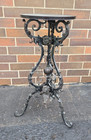 Vintage Victorian Metal And Brass Ornate Plant Stand Tripod Pedestal Table