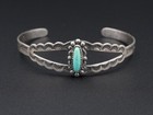 Vtg Bell Trading Post Turquoise Cuff Bracelet Sterling Silver Harvey Era Bs2480