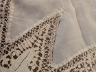 Antique Lace And Silk Handkerchief    Mat Center Cross 13 X 13   Lot   1