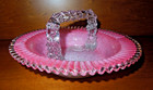 Incredible Antique Victorian Era Bridal Basket - Hand Blown With Infused Gold