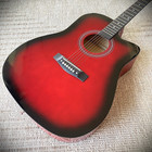 Red Acoustic Guitar Starter Set  full-size 41   With Tuner  Capo  Gig Bag   More