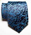 New Classic Paisley Blue Silver Jacquard Woven 100  Silk Men s Tie Necktie